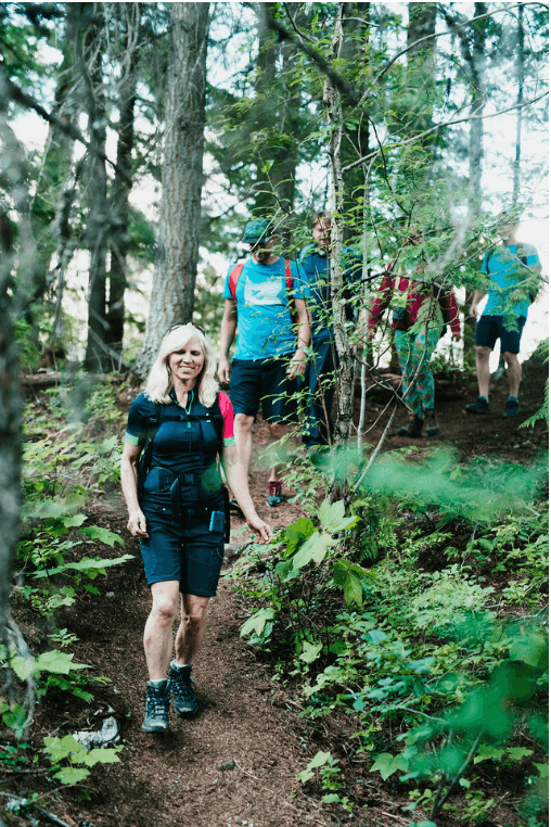 group hiking